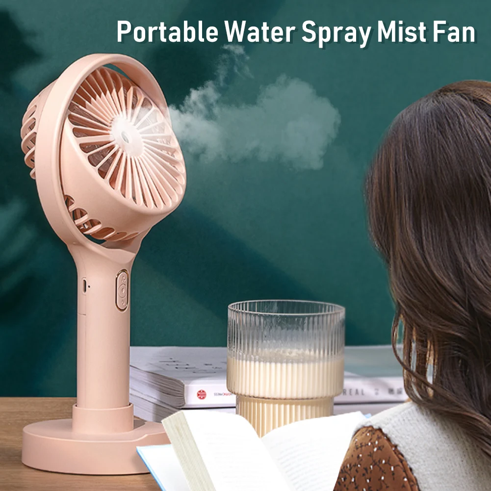 

Spray Mini Fan Usb Multi-function Fan Desktop Handheld Fan USB Rechargeable Desk Air Conditioner Cooler Outside Travel Artifact