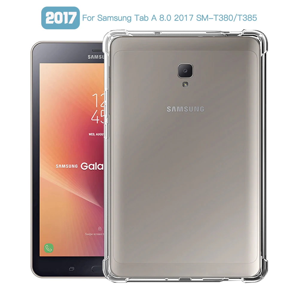 

Shockproof Cover For Samsung Galaxy Tab A 8.0 2017 SM-T380 SM-T385 8.0 inch Case TPU Silicon Transparent Cover Coque Fundas