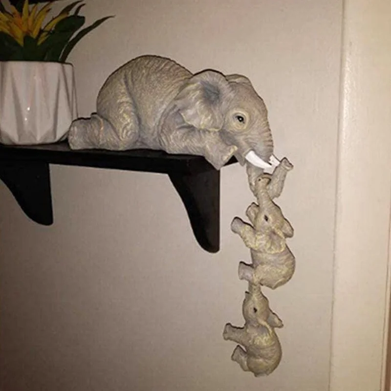 Elephant Holding Baby Resin Crafts Cute Figurines Home Furnishing Gift Decoration Decor |