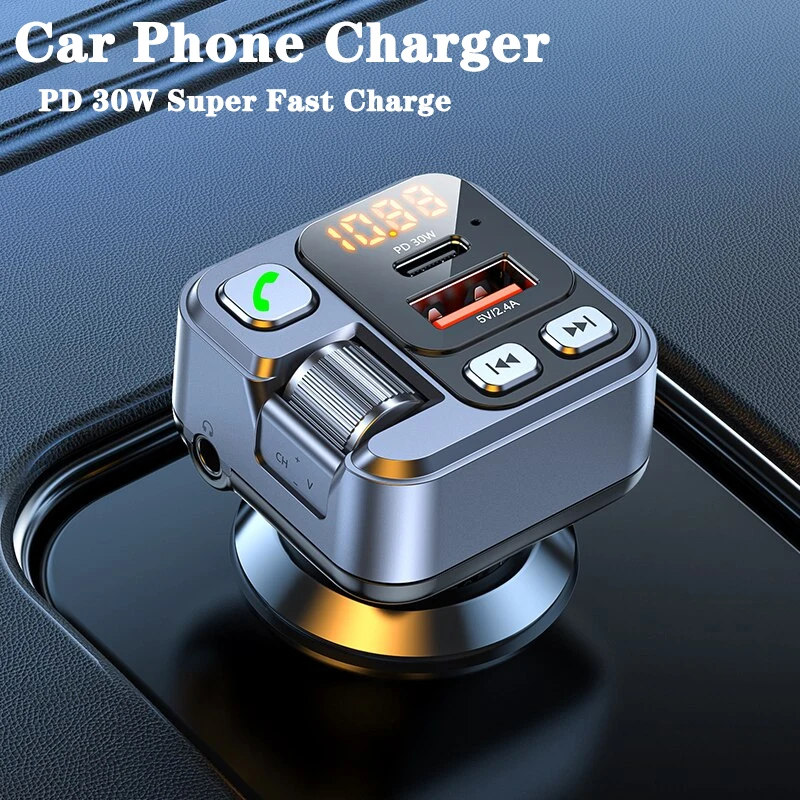 FM Transmitter 30W Car Charger Fast Charge USB Type C Adapter Bluetooth 5.1 Stereo MP3 Player For Mobile Phone PD Charger in Car