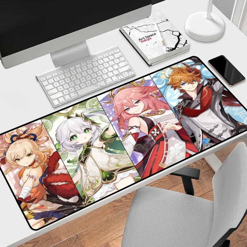 

Office Carpet Genshin Gaming Mouse Pad Large Big Mousepepad Mausepad Mousepad Anime Desk Mat Computer Desks Long Padding Deskpad