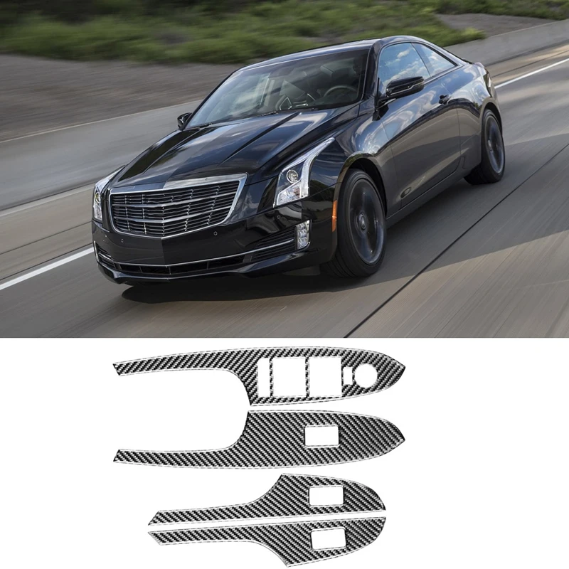 

Carbon Fiber Window Lift Switch Panel Cover Trim For Cadillac ATS 2014 2015 2016 2017 2018 2019 2020 Accessories