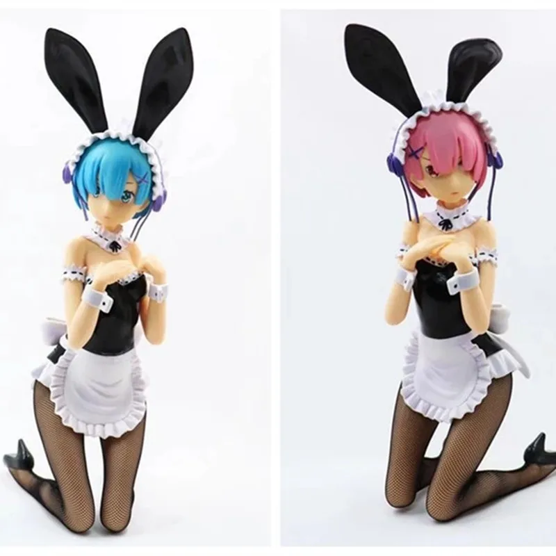 

29CM Big Size Re:Life In A Different World From Zero Rem Ram Maid Outfit Bunny Girl Action Figure Toys Sexy Girl Anime Model Toy