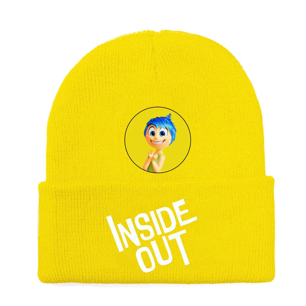 Вязаная шапка с рисунком мультфильма Disney Inside Out 2 Kawaii Joy Sadness Anger Disgust Fear Envious детская