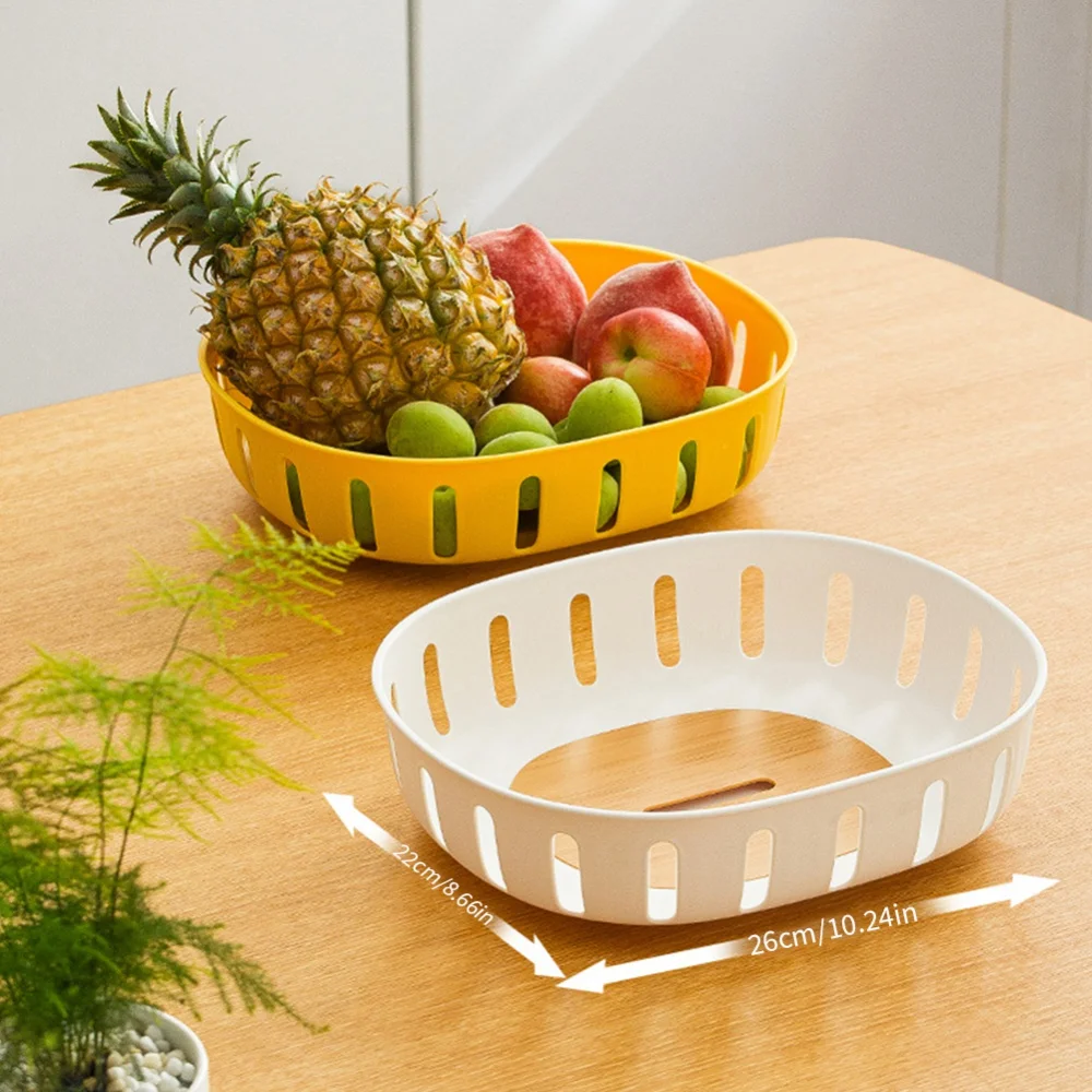 

Home Furnishing Decoration Waterproof Solid Color Storage Tray Drainable Fruit Basket Imitation Wood Grain Drain Tray new