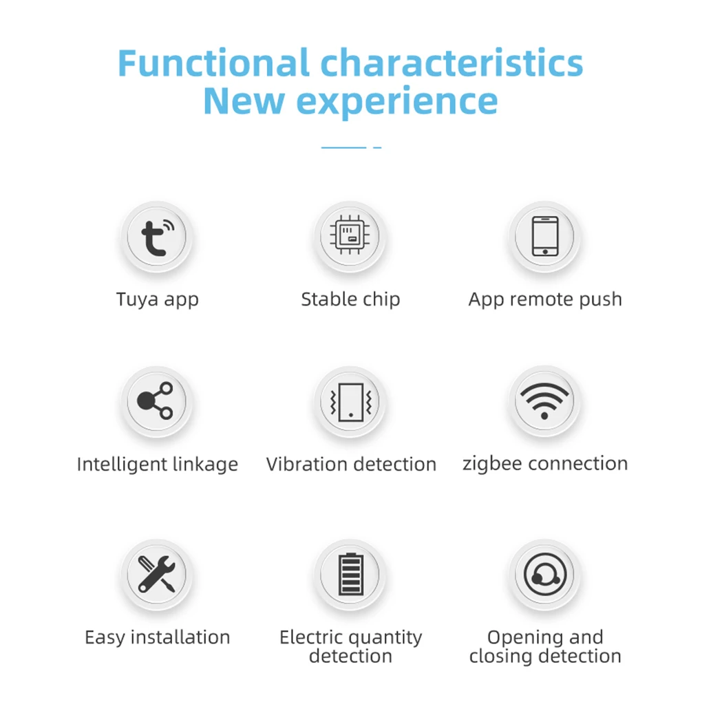 

Tuya ZigBee Door Sensor Living Room Wireless Window Alarm APP Notification Alert Home Hotel Intelligent Supplies