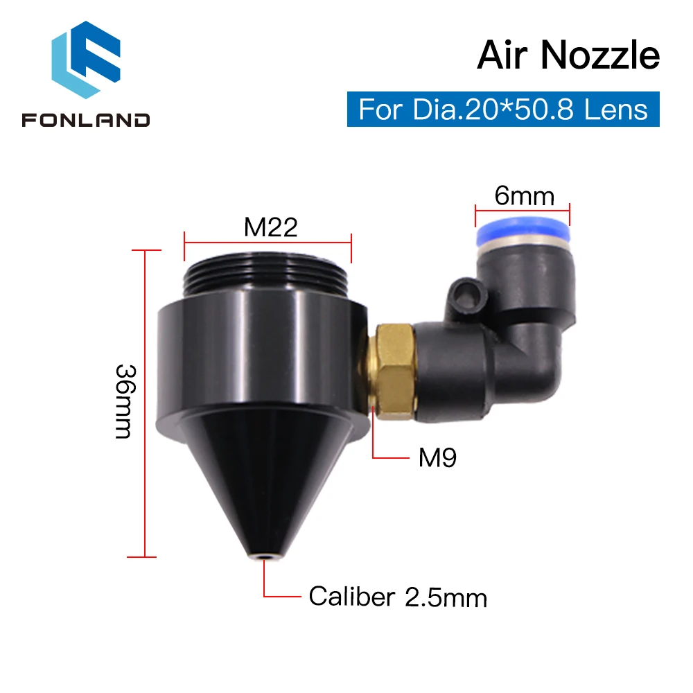 FONLAND Air Nozzle for Dia.20 FL50.8 Lens or Laser Head use for CO2 Laser Cutting and Engraving Machine enlarge