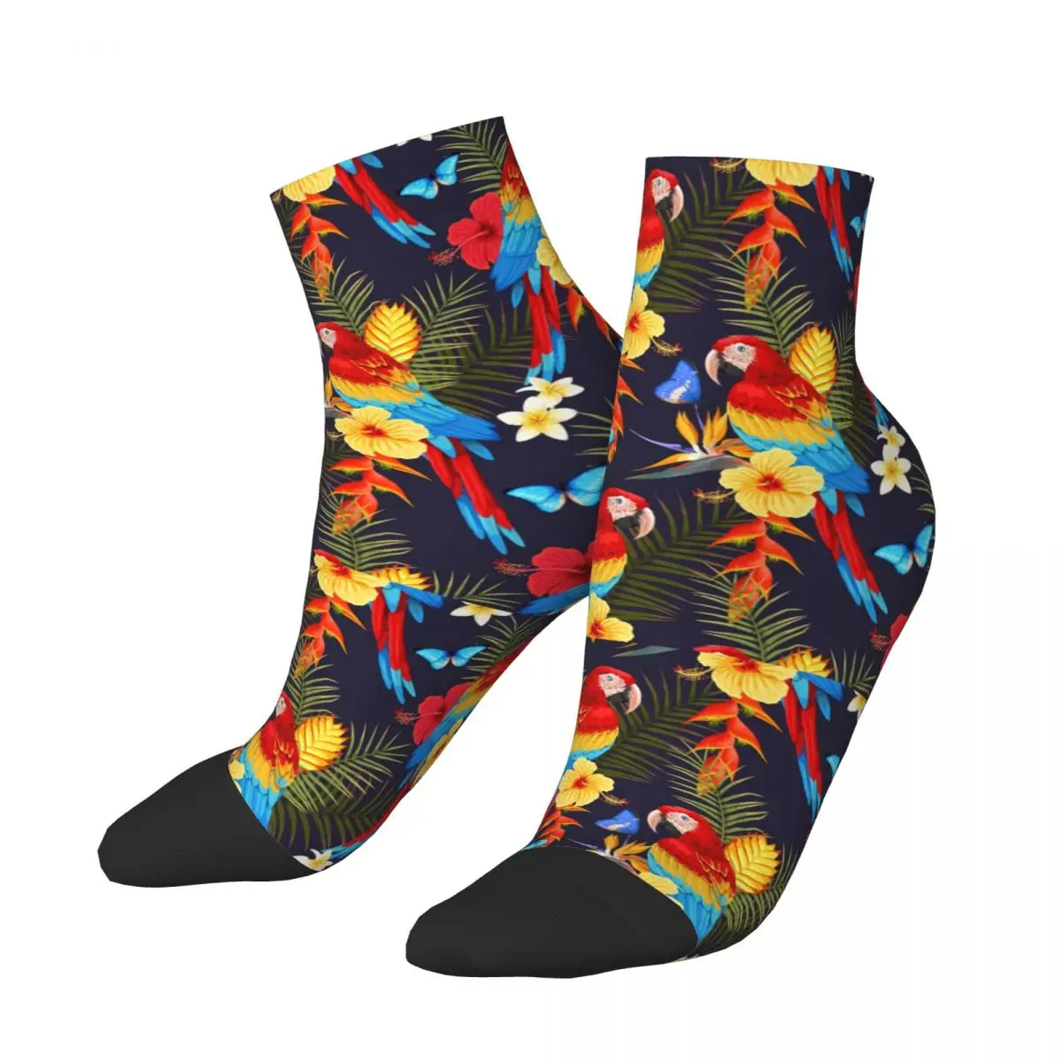 

Crazy Design Wild Cockatiel Macaws Animal Sports Short Socks Exotic Tropical Birds Parrots Low Tube Tube Socks for Women Men