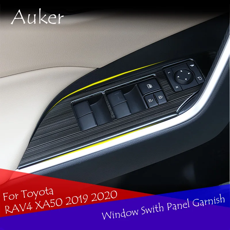 

For Toyota RAV4 XA50 2020 Stainless Steel window switch panel adjust cover trim stickers strips garnish decoration car styling