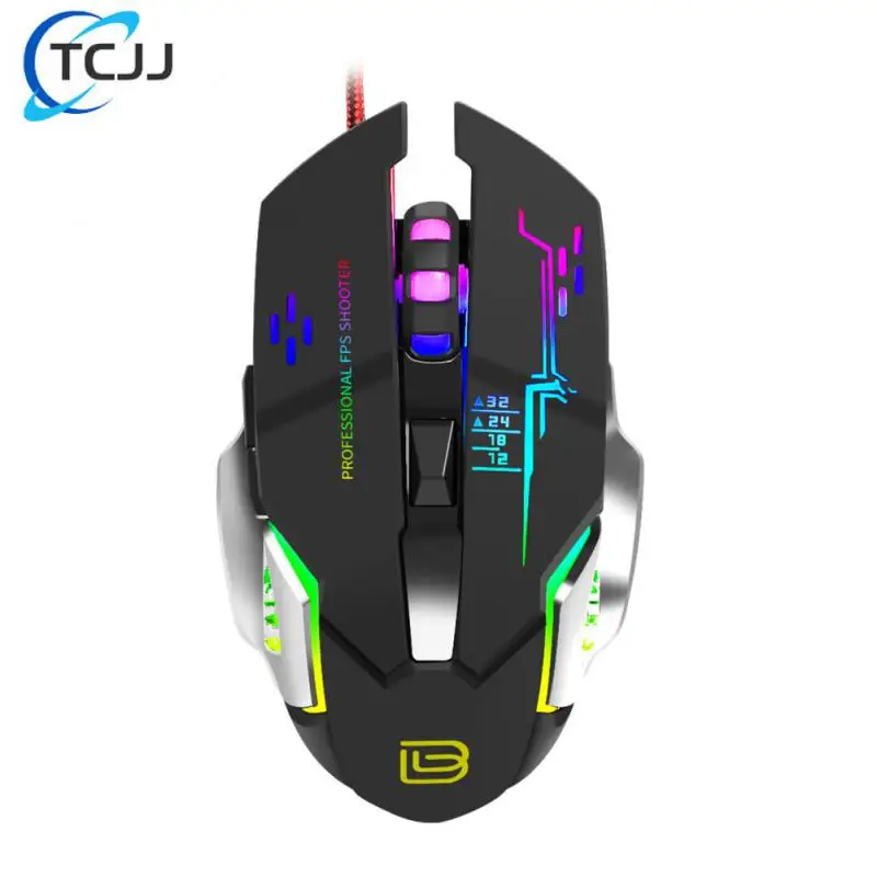 

Мышь компьютерная игровая Механическая с Rgb подсветкой, 6 кнопок, 3600dpi