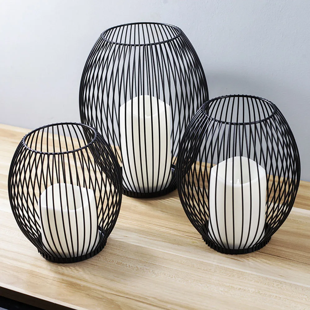 

Mesa Geometric Vintage Living Lighting Coffee Holders Hollow Iron Birdcage Lanterns Black Candlestick Home Table Shapes Wedding