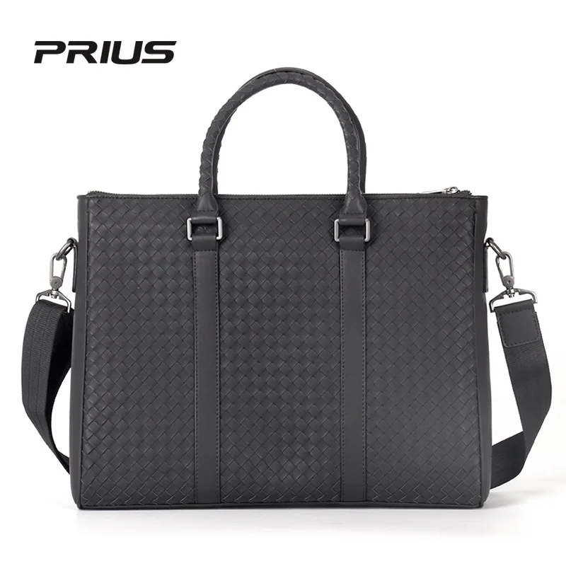 Men's computer bag Fashion business bag Designer high-quality woven bag High end genuine leather bag messenger bag