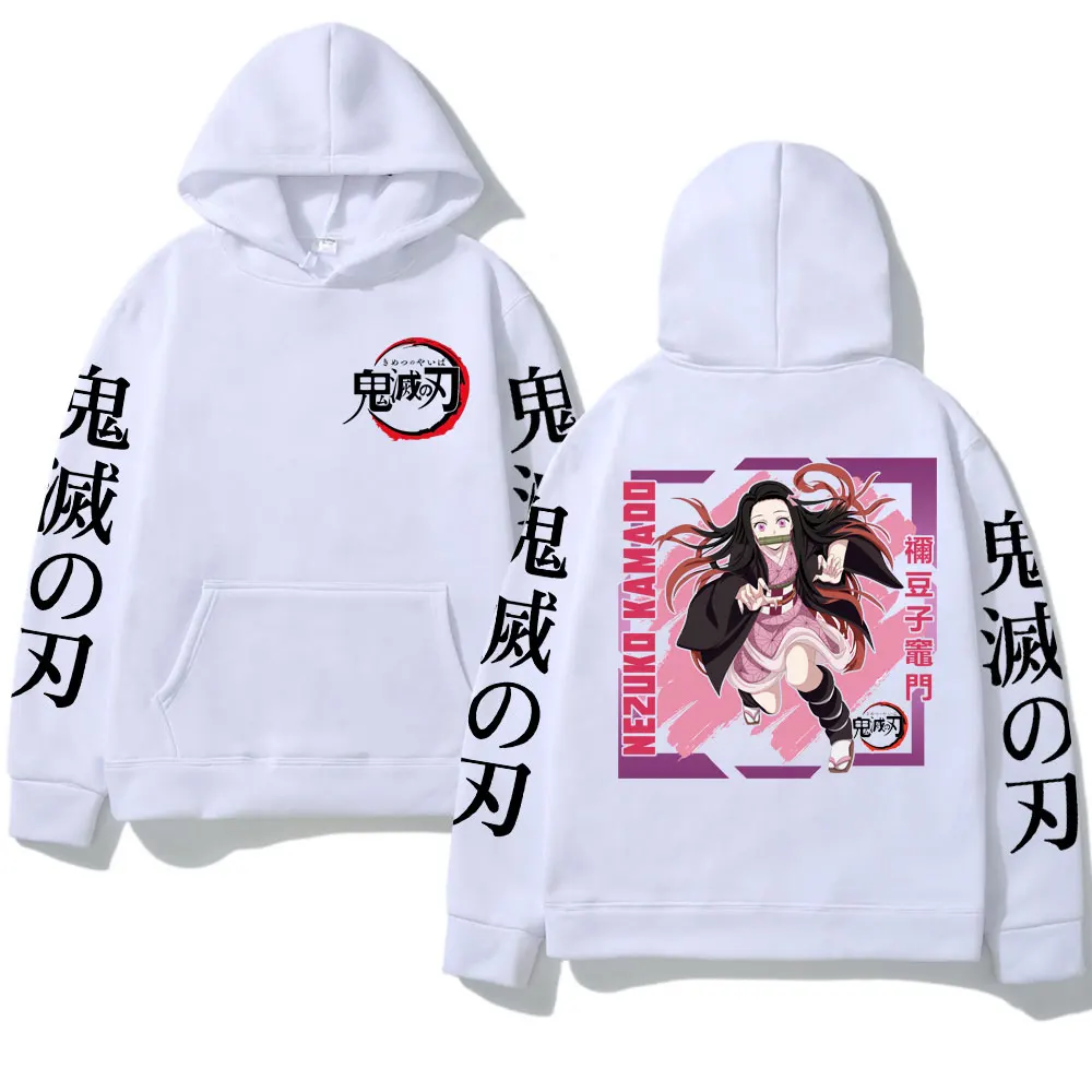 

Japanese Manga Kimetsu No Yaiba Nezuko Hoodie Anime Demon Slayer Blade Print Hoodies Tanjirou Kamado Zenit Rengoku Pullover Men