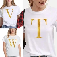 fashion short sleeve 26 letter print t shirt for women summer round neck casual trend tee harajuku sport comfortable t shirt top