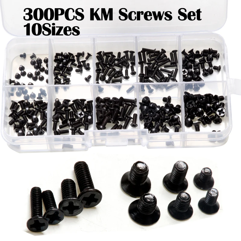 

300pcs M2 M2.5 M3 KM Screw Flat Head Phillips Screws Laptop Notebook Screws Set Kit For Computer Small Screw