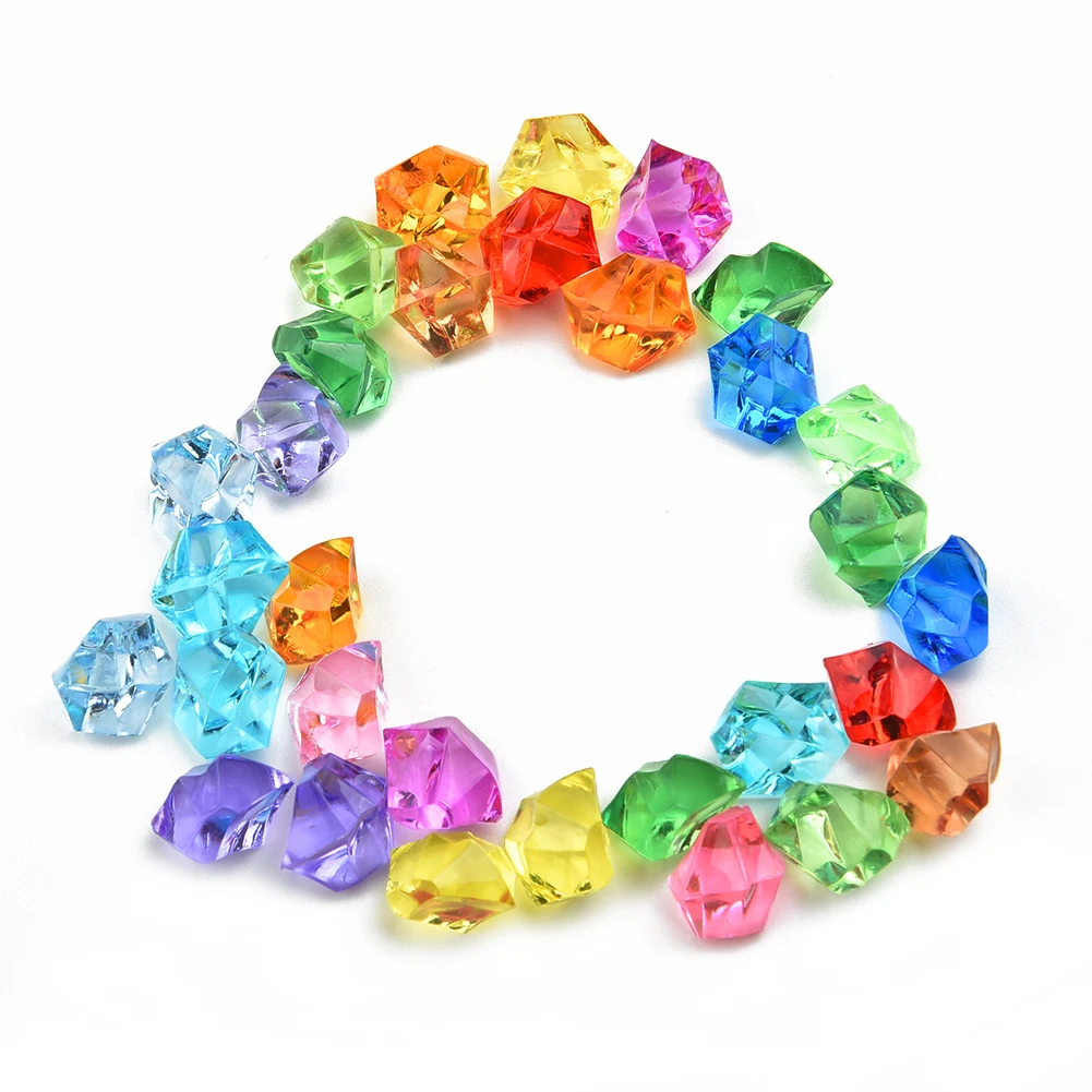 

Plastic Gems Ice Grains Colorful Small Stones Children Jewels Acrylic Gems Luster Mixed Color Wedding Decoration Accessories