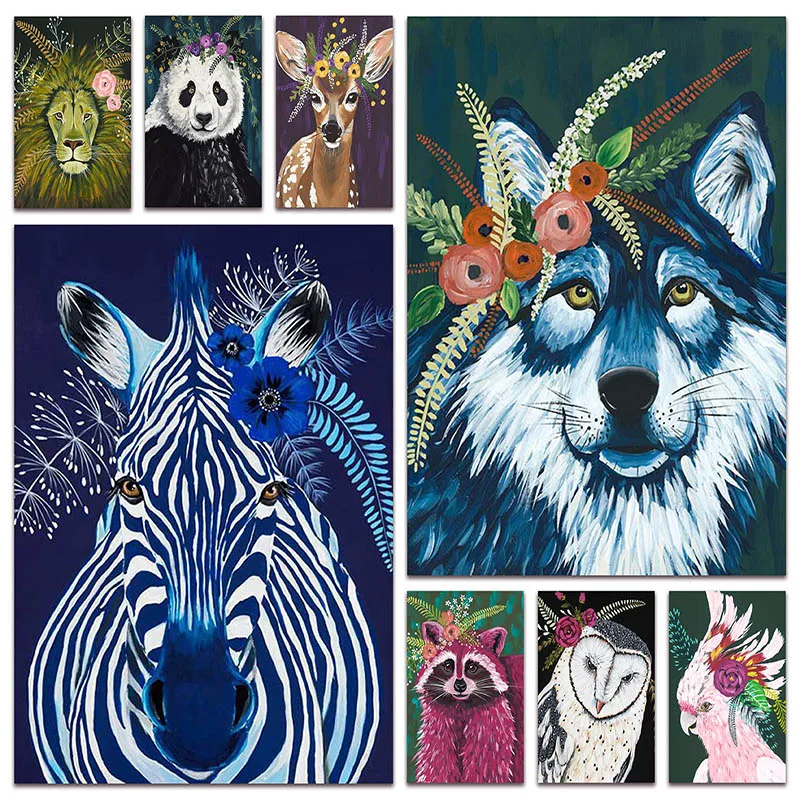 

New DIY Diamond painting embroidery Animals horse wolf 5D Full Diamond mosaic picture Lion owl cross stitch Home decor E032