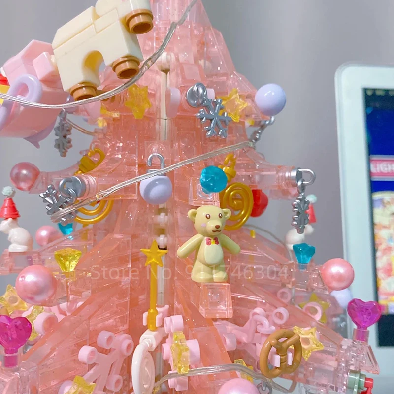 Рождественская елка тема вращающаяся музыкальная шкатулка строительные блоки