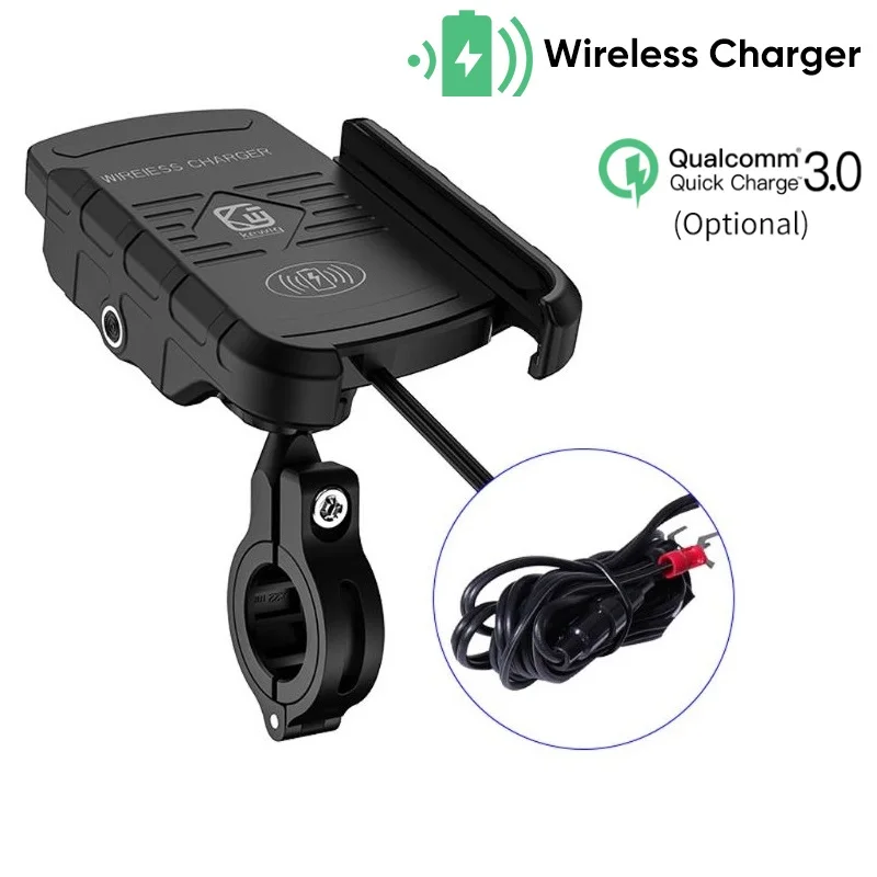 

Motorbike Handlebar Mount Stand with Wireless Charger Mobile Phone Holder Motorcycle Smartphone Support for Moto Motor
