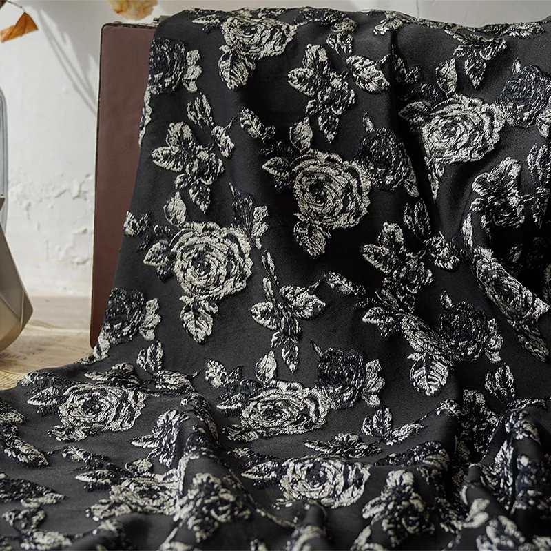 Пряжа окрашенная с тиснением жаккардовая ткань полиэстер мягкая драпировка Женская багажная обувь платье швейная ткань 50 см x 130 см