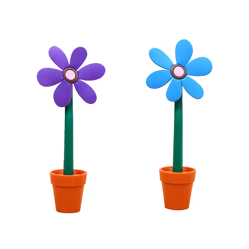 

4pcs Ballpoint Pen Sunflower Flowerpot Creative Adorable Writing Tool Stationery Ballpoint Pen for Home