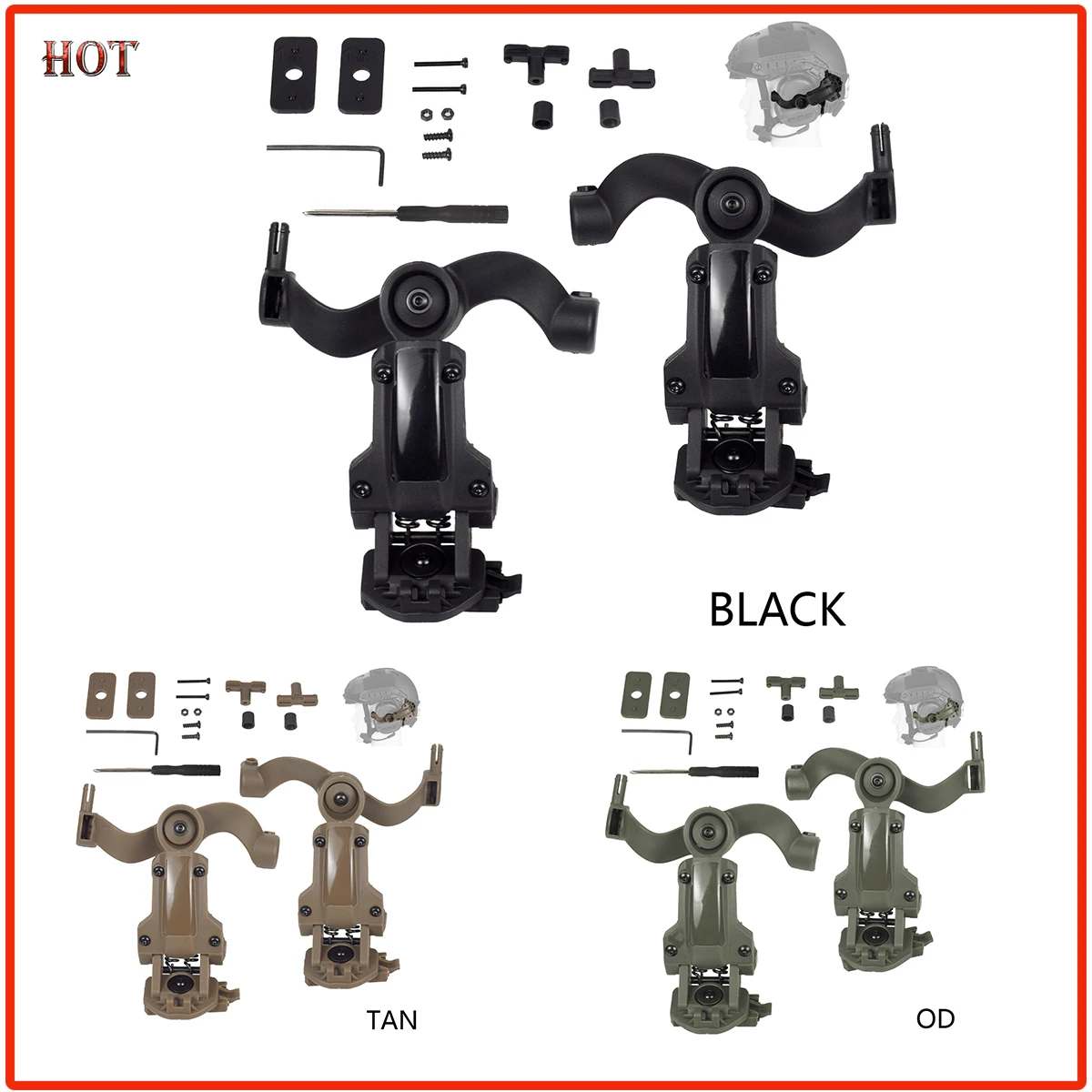 

Tactical Multi-angle Rotation Headset Helmet Adapter Fit OPS Core ARC and Team Wendy M-LOK Rail Shooting Headset Bracket
