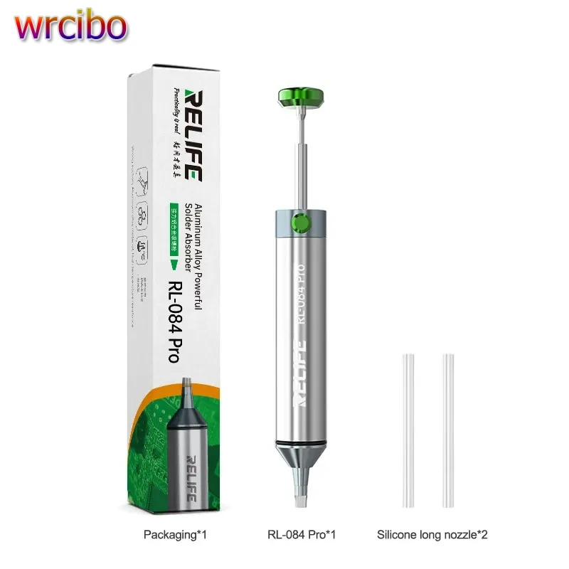 

RELIFE RL-084 Pro, припой на присоске, сверхмощный отсос для припоя, термостойкая силиконовая насадка. Без засорения, Мощное всасывание
