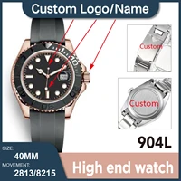 diy custom logo men s automatic mechanical watch master 40mm 904l stainless steel ceramics luminous waterproof watches