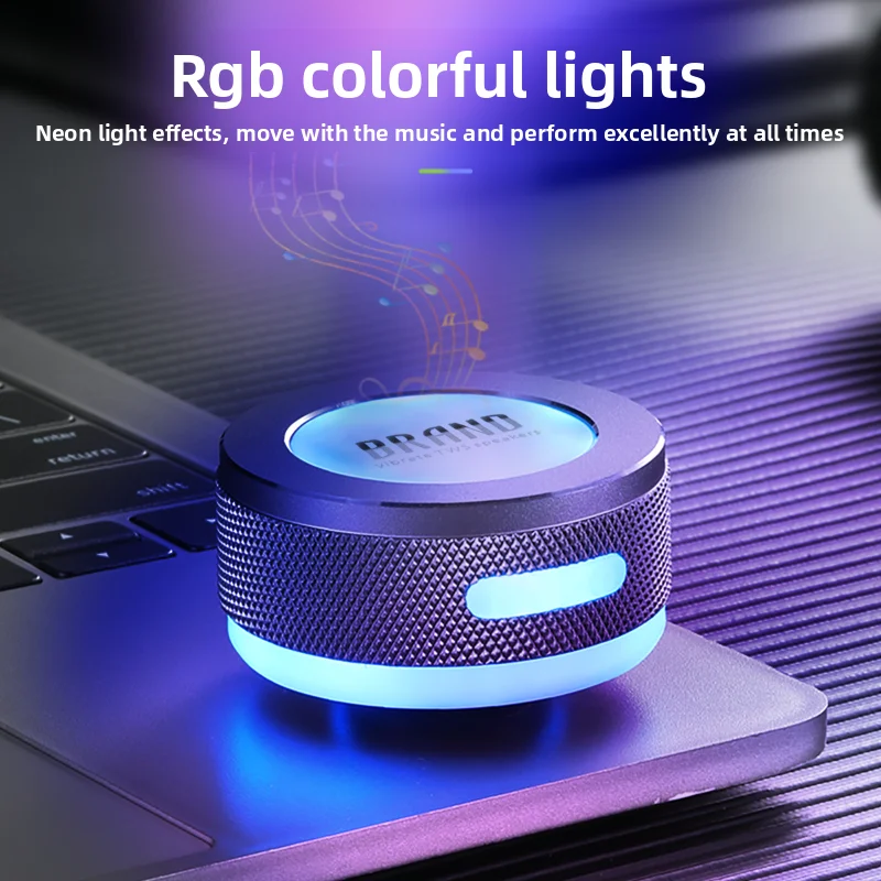 Фото Миниатюрная портативная Bluetooth-колонка с костной проводимостью, беспроводной сабвуфер, магнитный металлический корпус, мощный звук №5