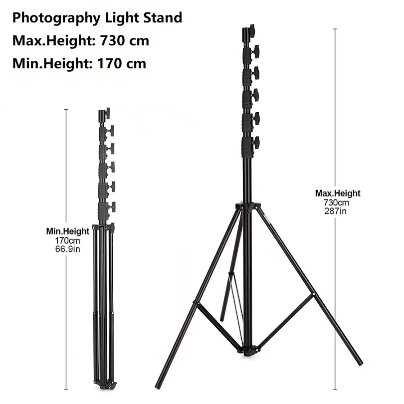 

Selens Film and Light Stand With Air Pressure Buffer 7.3 Meters High All Aluminum Alloy Flash Frame Photography Kits Tripod