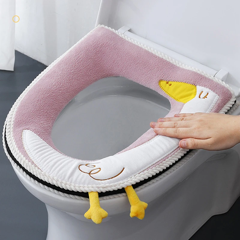 

New Hot Sale Comfortable Cartoon Bathroom Toilet Seat Cover Winter Toilet Cover Household Closestool Mat Seat Case Lid Cover