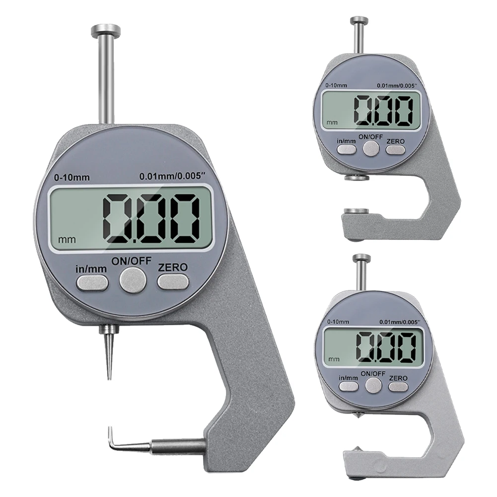

Electronic Digital Thickness Gauge Meter LCD Display 0-10mm Micrometer Measure Tool Unit Conversion Mechanist Tester for Cloth