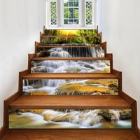 fresh landscape waterfall staircase sticker pvc stair wallpaper decals diy self adhesive vinyl diy mural stairway decor posters
