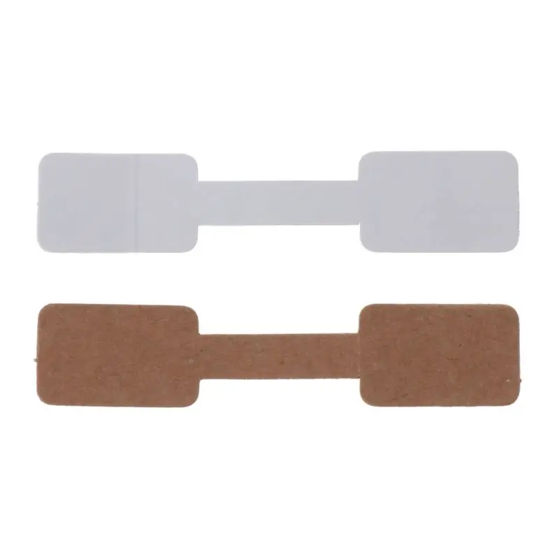 

52Pcs 6 x 1.2CM Blank White Paper Price Tag Labels Jewelry Display Cards Labels Necklace Ring Rectangle Stickers Hangtag 918F
