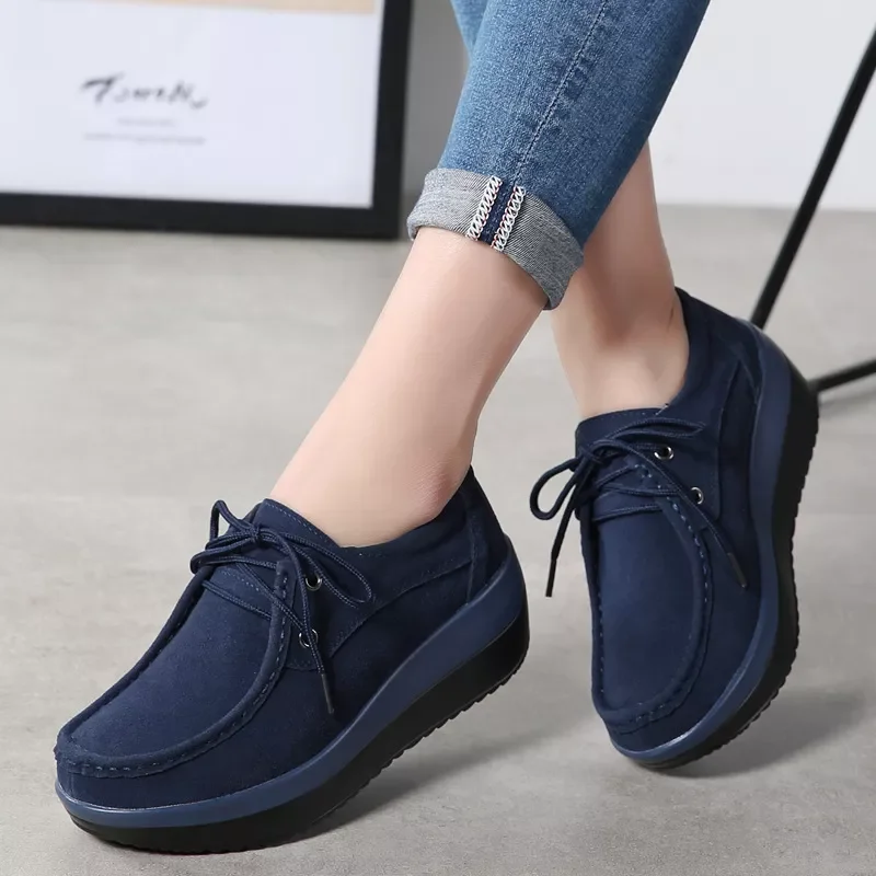

NEW IN shoes 2022 new spring fashion lace- up genuine leather shoes women sneakers platform shoes woman casual ladies shoes