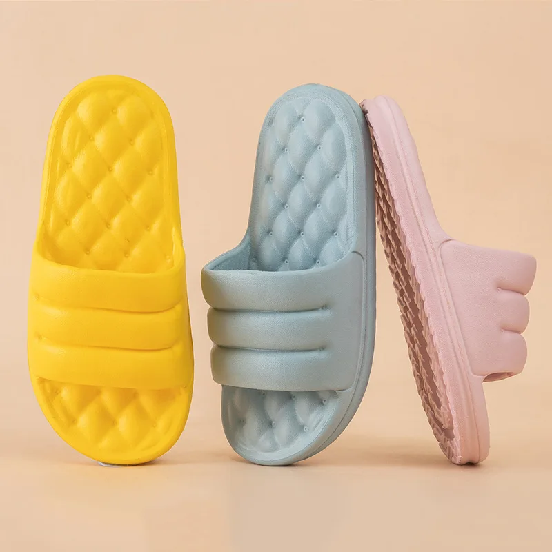 

2021 Bathroom Shower Slippers For Women Summer Soft Sole Platform Shoes EVA Indoor Home Slides For Men Beach Non-slip Sandals