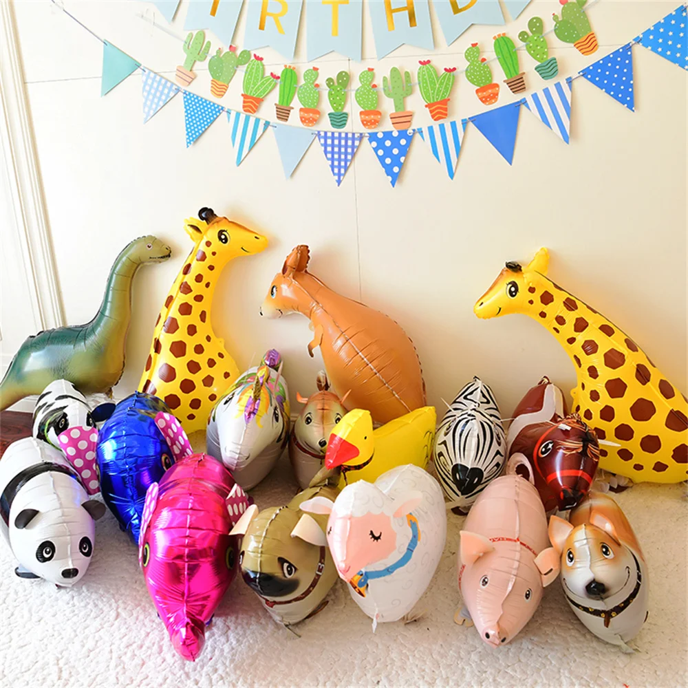 

1pcs Walking Farm Animal Balloons Duck Rooster Cow Pig Shape Birthday Foil Balloons Baby Shower Farm Country party Helium Ballon