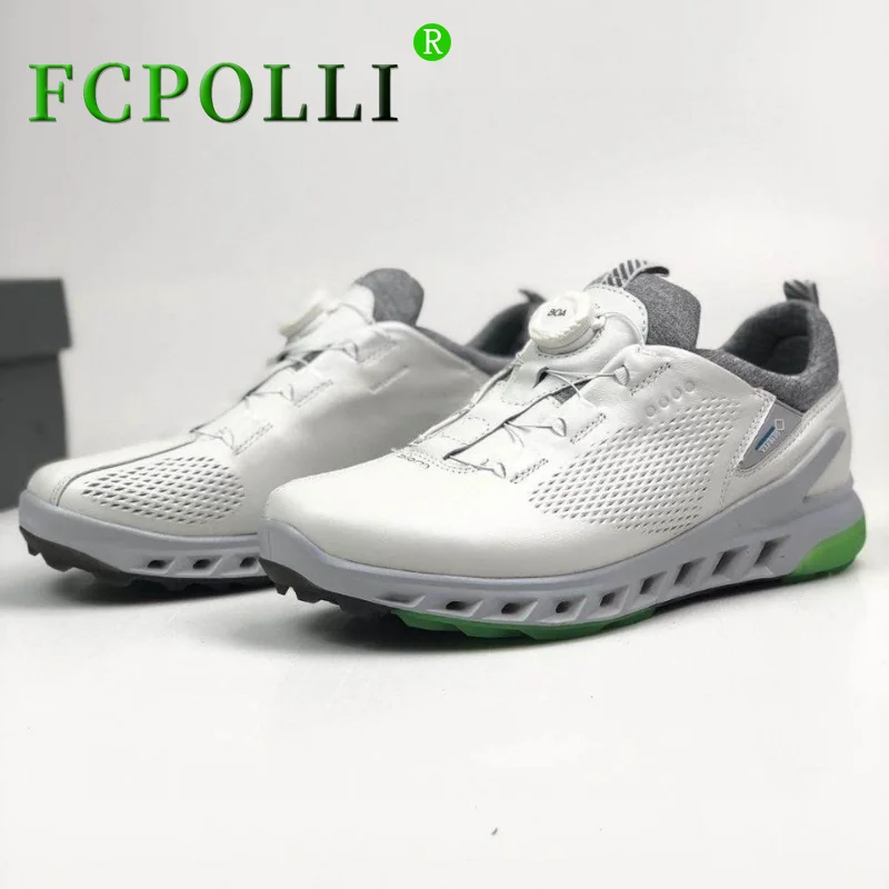 Fcpolli Men Golf Shoes Genuine Leather Gym Shoes For Mens Anti Slip Golf Training Man Top Quality Walking Shoes Man Size 39-45