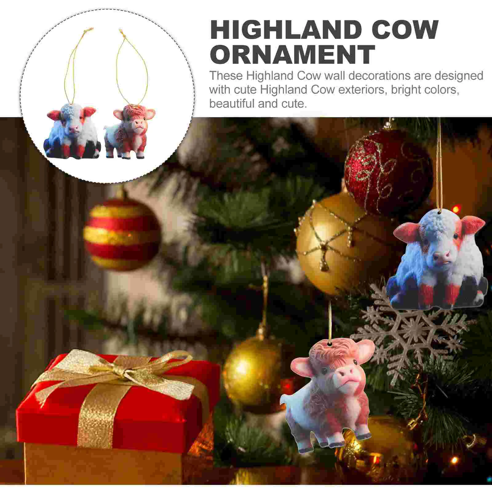 2 шт. креативный кулон с буквой Highland Cow украшение в виде плато яка акрил (1 + 2)