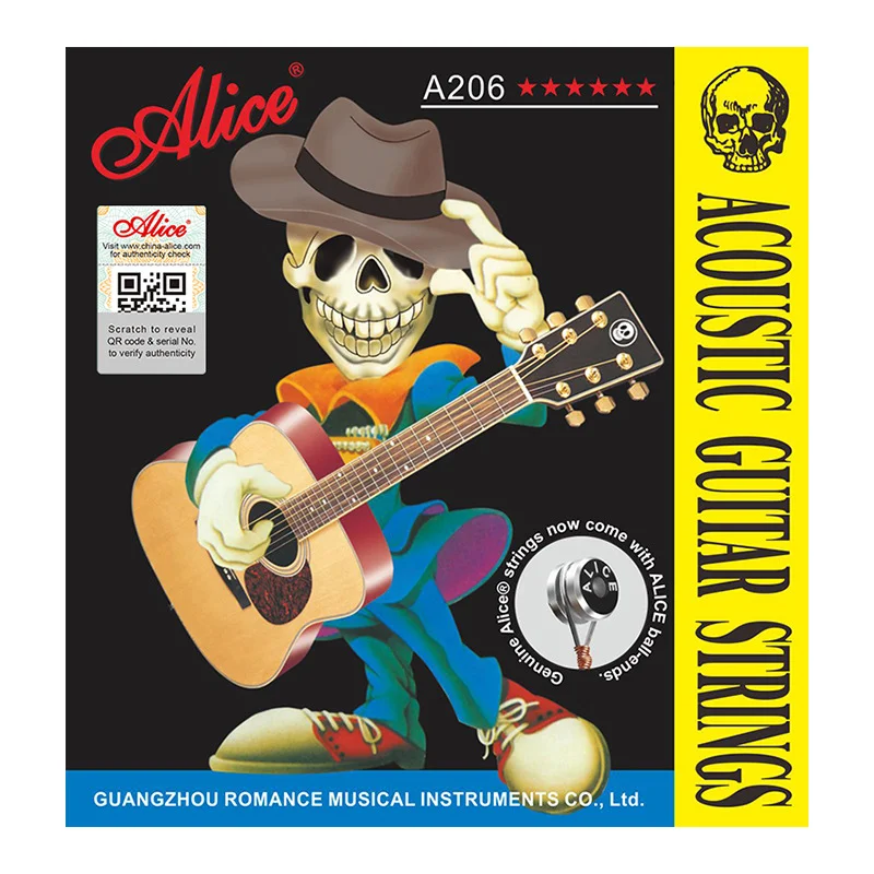 

1 Sets Alice A206 Stainless Steel Coated Phosphor Bronze Anti-Rust 1st-6th Acoustic Guitar Strings 011-052