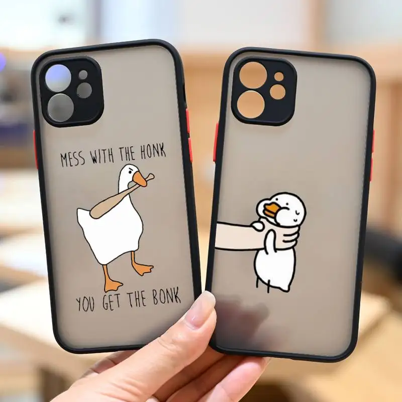 

Oil Painting Cartoon Duck Phone Case IPhone 12 11 13 14 Pro Max X XR XS SE2020 7 8 Plus Hard Shockproof Cover Case