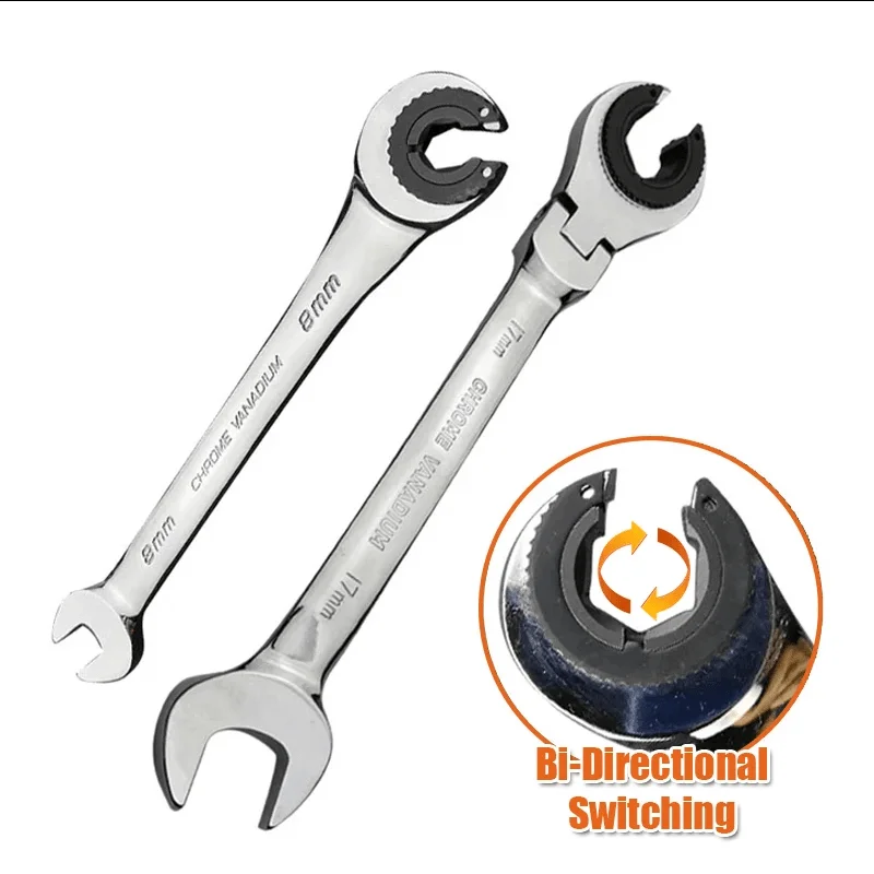 

Tubing Ratchet Wrench 8-19MM Tubing Ratchet Combination Wrenches Double End kate Oil Spanners Gears Ring Wrench Hand Tools
