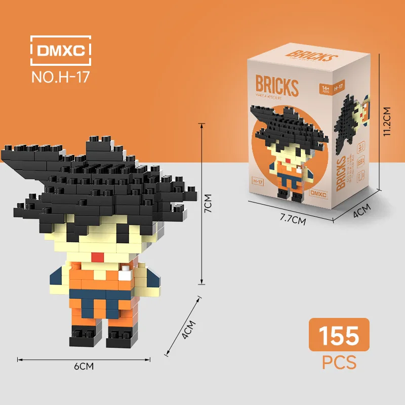 Фото Новые аниме-конструкторы Dragon Ball: Гоку, 3D-мини-кирпичики, игрушка-головоломка, сборная фигурка, рождественский подарок №2