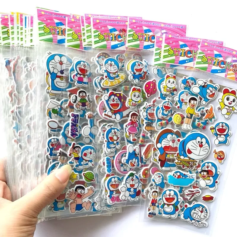 12 шт. Мультяшные наклейки с пузырьками Дора-эмон без повторов милые аниме