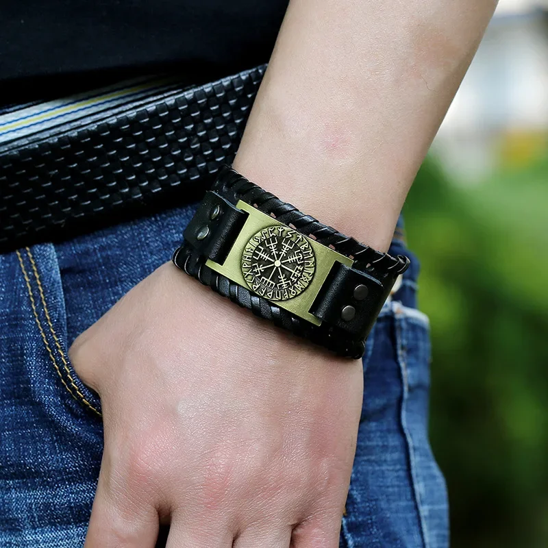 Jessingshow винтажный браслет в стиле панк из натуральной кожи мужской ручной работы