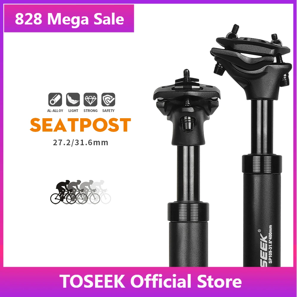 TOSEEK Seatpost Suspension Dropper Mtb 27 2 Bicycle Seat Post Hanging Saddle Tube 31.6 With Shock Absorber Saddle Mountain Bike