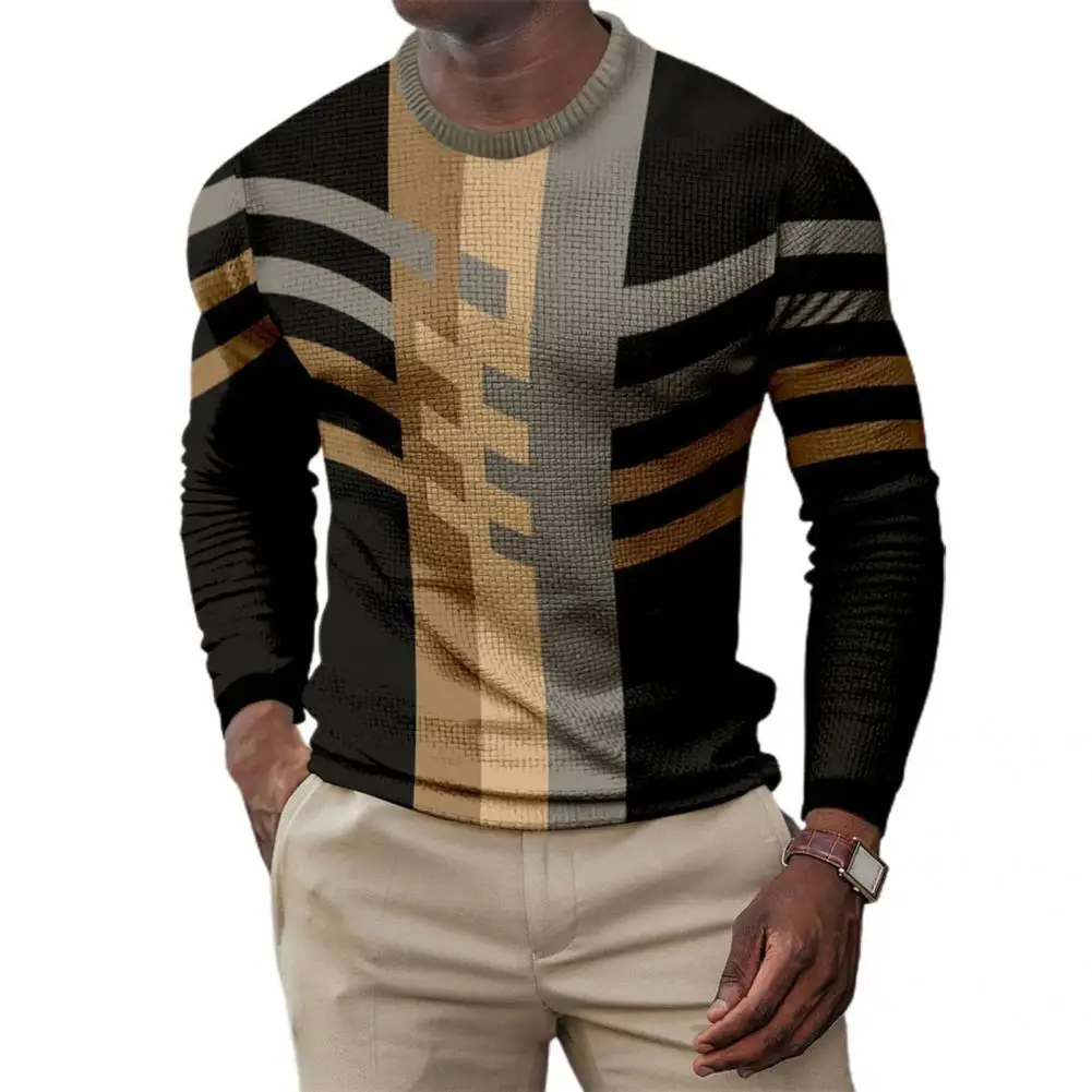 

Pullover Sweatshirt Great Round Neck Men Sweatshirt Anti-deform Men Sweater