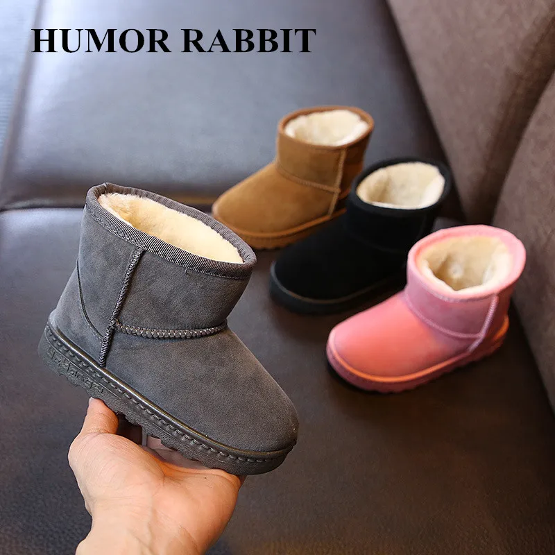 New Winter Kids Fashion Girls Snow Boots Thick Children Cotton Shoes Warm Plush Soft Bottom Boys Short Boots Baby Toddler Boots
