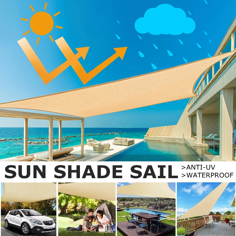 

Outdoor Awnings Triangle Sun Shade Sail Awning Waterproof UV Blocking Garden Shelter Gazebos Pool Awning Party Tent Camping Tent