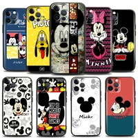mickey minnie mouse piuto for apple iphone 13 12 11 pro mini x xr xs max se 6 6s 7 8 plus phone case black funda soft carcasa